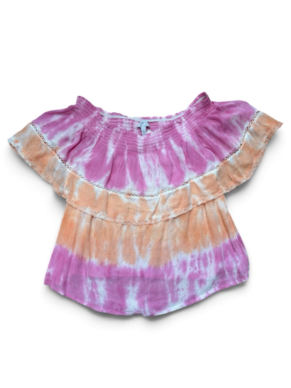 Sofia Jeans Tie-Dye Off-Shoulder Top Size L (NWT w/ Flaw)